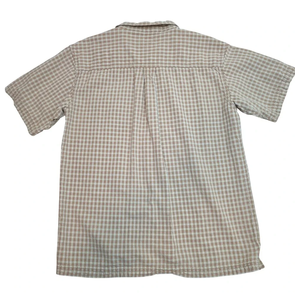 The North Face Mens XL TG Plaid Gingham Short Sleeve Button Up Shirt Tekware